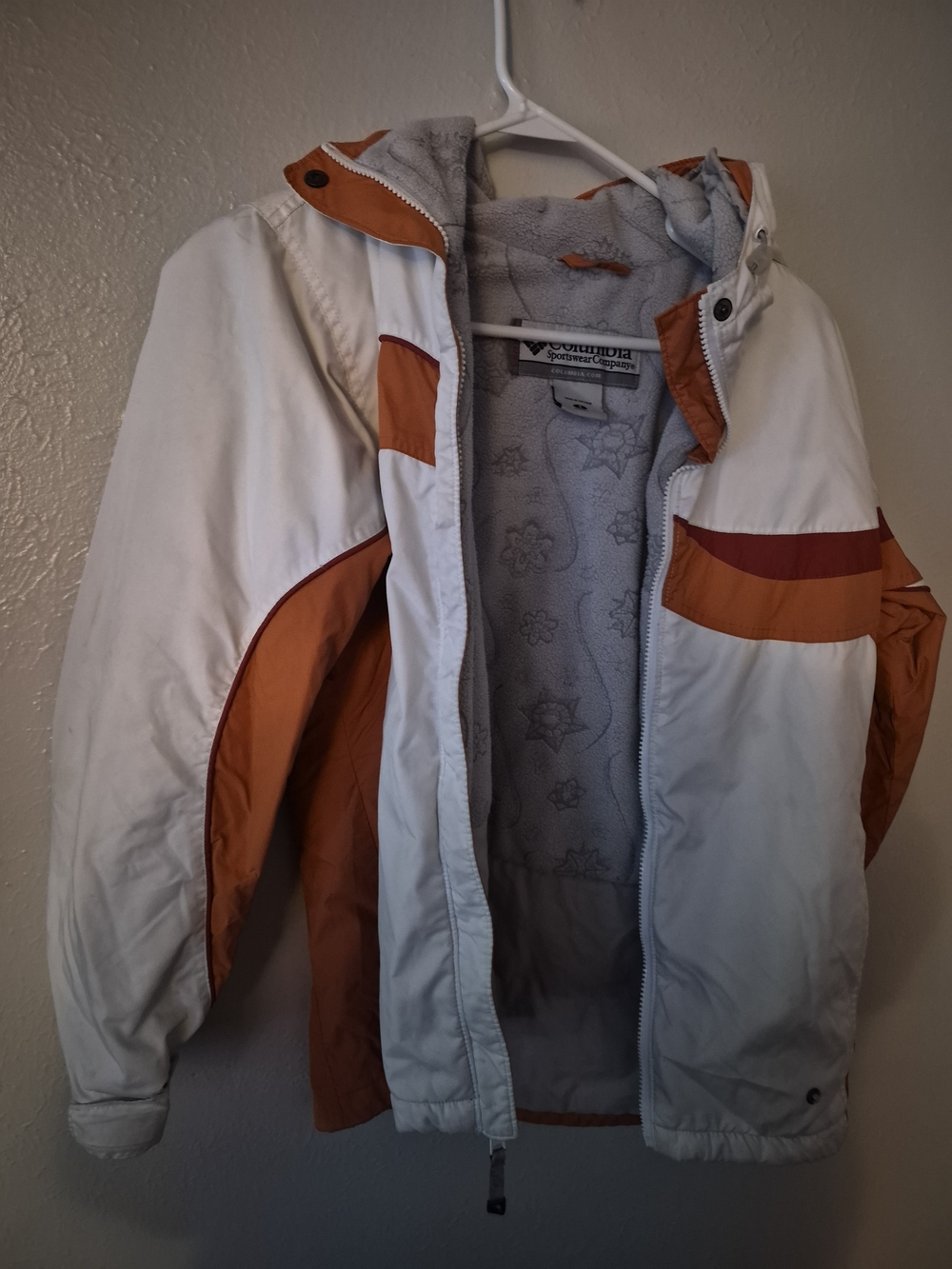 Columbia Men's White and Orange Insulated Jacket